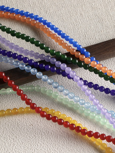 Cuentas sueltas redondas de Calcedonia natural de 4mm, materiales para abalorios DIY, para pulsera, colgante de coche, collar, accesorios de joyería - Product Image 3