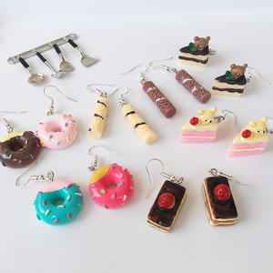 Boucles d'oreilles pendantes de couleur bonbon, gâteau en crêpe, nourriture mignon fait à la main en argile polymère, boucles d'oreilles de mode, bijoux cadeau - Product Image 2