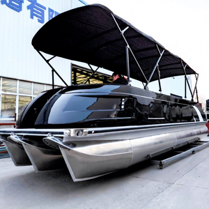 Yacht électrique <span class=keywords><strong>de</strong></span> luxe avec moteur hors-bord, <span class=keywords><strong>bateau</strong></span> ponton en aluminium avec moteur et remorque, <span class=keywords><strong>bateau</strong></span> <span class=keywords><strong>de</strong></span> fête en <span class=keywords><strong>fibre</strong></span> <span class=keywords><strong>de</strong></span> <span class=keywords><strong>verre</strong></span> - Product Image 1