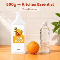 Liquide vaisselle écologique à l'orange, marque privée, élimination rapide de la graisse, détergent de cuisine personnalisé OEM, directement de l'usine