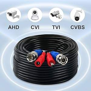 LETONDA 100フィート同軸ビデオ電源ケーブルCCTVセキュリティDVRシステムHDTVモニター用BNC拡張監視ケーブルCCTV - Product Image 6