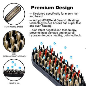 Lisseur de barbe pour hommes brosse à cheveux électrique portable pour hommes adaptée à <span class=keywords><strong>son</strong></span> père <span class=keywords><strong>et</strong></span> à <span class=keywords><strong>son</strong></span> mari peigne à barbe chaude - Product Image 3