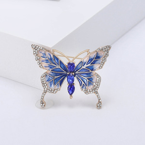 Broche Papillon Personnalisée, Design Tendance, Accessoire de Vêtement Élégant, Goutte d'Huile, Alliage Plaqué Or, pour Femme, Mariage, Fiançailles - Product Image 4