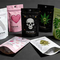 Nouveau Design 3.5g Gummies Dispensary Exotic Mylar Bags Custom Small Cali Mylar Bag 3.5 Candy Cookie With My Logo