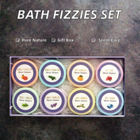 Fabricant de bombes de bain aromatiques véganes personnalisées 8*30g à la lavande, à l'eucalyptus et à la menthe, huile essentielle biologique naturelle pour aromathérapie