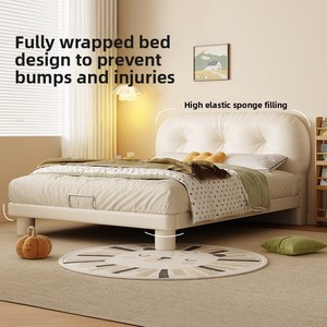 Modern <strong>Classic</strong> Simple Design SONA HOME Kids Beds with Nappa Leather Upholstery MetalBedFrame for Kids Bedroom - Product Image 6
