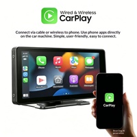 Pantalla LCD Táctil IPS de 7 Pulgadas y 25D para Computadora de a Bordo con CarPlay y Android Auto, Monitor de Cámara de Visión Trasera Inalámbrica