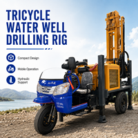 Machine de forage de puits d'eau portable Feiyang 300m à moteur diesel, montée sur tricycle, diamètre 140-254mm