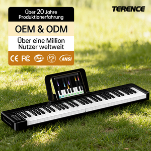 TERENCE X61A Clavier électronique pliable à 61 touches, <span class=keywords><strong>piano</strong></span> numérique portable avec Bluetooth <span class=keywords><strong>pour</strong></span> débutants, enfants et adultes - Product Image 1