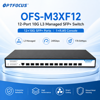 12 Port 10G SFP+ L3 Managed Switch dengan VLAN QoS ACL SNMP ERPS OSPF Rak-mount