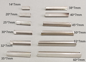 Ribbon Crimp End Cord Folding Claw Rope Belt End Clips Custom Carved Logo Metal <strong>Stopper</strong> 30% Deposit 7-15 Days Acceptd Carton - Product Image 4