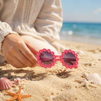 Adorables Lunettes de Soleil pour Enfants Nouvelle Série Daisy Monture Ronde en Forme de Pétale Protection UV Style Rentrée Scolaire