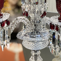 Lampe de table de luxe décorative traditionnelle baroque/rococo E14 en cristal, copie parfaite, taille personnalisée, pour palais européen