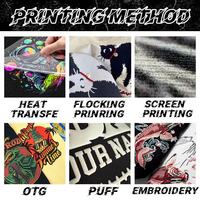 Cetak Kustom di Kaos Katun Murni dengan Teknik Sablon, DTG NFC, Proses Cuci, Transfer Panas, dan Pencetakan dengan Star