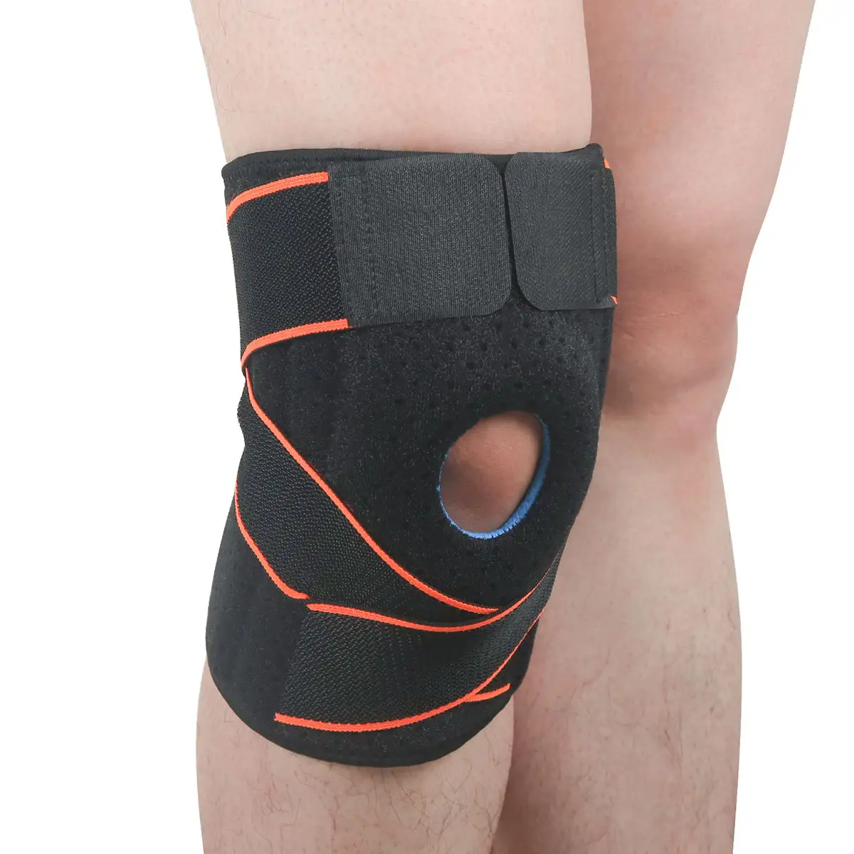 Rodillera transpirable al por mayor, rodillera de compresión antideslizante, rodillera elástica para deportes, manga protectora de rodilla ajustable para correr