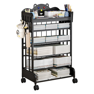 Étagère rotative à cinq niveaux en fer, meuble de <span class=keywords><strong>rangement</strong></span> mural pour <span class=keywords><strong>salon</strong></span>, jouets et livres illustrés - Product Image 5
