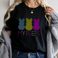 Transferts thermocollants personnalisés en strass motif lapins de Pâques pour T-shirt