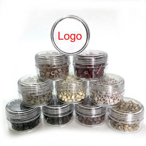 200 cuentas 5,0*3,0*3,0mm Micro anillos enlaces cuentas forradas de silicona Micro cuentas para extensiones de cabello herramientas de extensión de cabello - Product Image 1