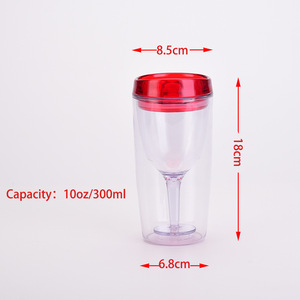 Vaso para Vino <span class=keywords><strong>de</strong></span> 10 oz - Vaso Aislado <span class=keywords><strong>de</strong></span> Doble Pared <span class=keywords><strong>de</strong></span> Acrílico con Tapa para Beber, Color Rojo <span class=keywords><strong>Merlot</strong></span> - Product Image 2