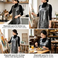 Tablier jetable en plastique transparent PE imperméable, emballé individuellement, 60*95cm, pour coloration des cheveux, salon, cuisine à domicile