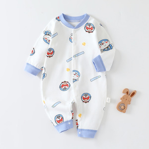 Set di pigiami Unisex multifunzionali con cerniera in cotone biologico pagliaccetti personalizzati ODM abbigliamento nuova tutina bottone corto per bambini all'ingrosso - Product Image 5