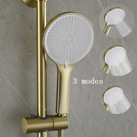 Système de douche rian de luxe ensemble de mitigeur de douche en acier inoxydable or brossé ensemble de robinet de douche exposé
