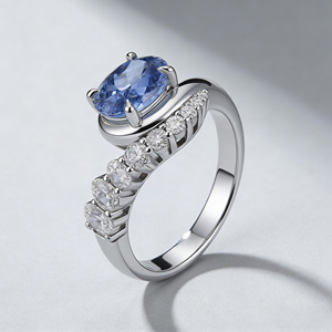 <b>CUSTOM</b> SILVER 10K/14K/18 SOLID GOLD CLASSIC Lab-Grown CVD IGI VVS-VS Oval Cut ENGAGEMENT PARTY FASHION CLUSTER <b>RING</b> - Product Image 2