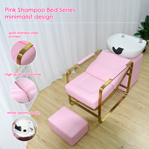 Modernes Rosa <span class=keywords><strong>Shampoo</strong></span>-Set für Friseursalons Verstellbare Rückwärtswascheinheit mit Keramikbecken Stühle Günstige Möbel mit Stilvollem Waschbecken - Product Image 5