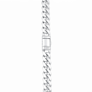 Cadena Cubana de Platino Pt950 Blanca Sólida de Alta Calidad, Collar Unisex Minimalista de Lujo, Regalo de Joyería de Platino - Product Image 3