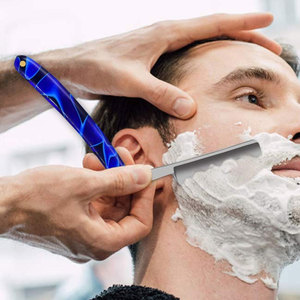 Navaja de Barbero Plegable de Acero Inoxidable con Mango Personalizado con Recubrimiento de Color, Herramienta de Afeitado de Una Sola Cuchilla para Cara y Cuerpo - Product Image 5