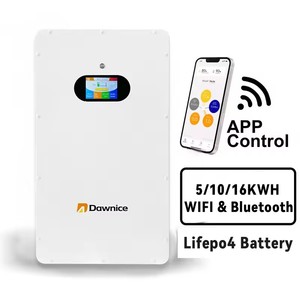 Baterías de almacenamiento de energía solar montadas en la pared ultrafinas de 51,2 V y 10Kwh, paquete de batería Lifepo4 de fosfato de hierro y litio - Product Image 6