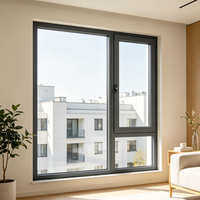 Ventana Abatible de Aluminio con Vidrio de Seguridad Anti-Impacto y Aislamiento Térmico, Duradera para Uso Diario en Viviendas Familiares