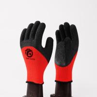 Gants de travail antidérapants en coton polyester gris 13 jauges avec paume enduite de latex froissé