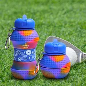 Produit breveté, nouveau design, bouteille de golf pliable en silicone, bouteilles d'eau en silicone pour enfants et adultes