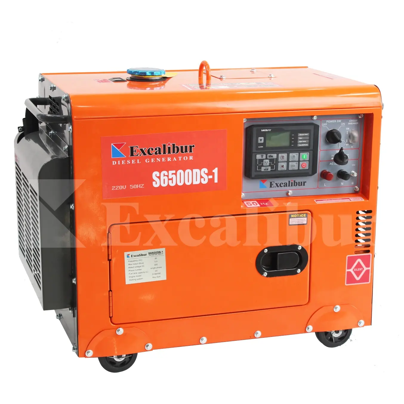 Excalibur 5000w 5KW 5 kw 5kva 5 kva prezzo Generatore elettrostatico portatile elettrico Silenzioso generatori diesel