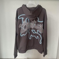 2026 MIXED EMOTION Manteau à capuche zippé style américain vintage avec imprimé à strass, nouvelle collection automne-hiver, tendance