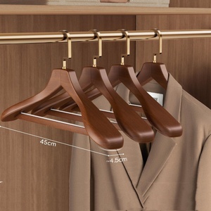 Cintre en bois massif à épaules larges pour vêtements volumineux, cintre antidérapant pour fourrures <span class=keywords><strong>et</strong></span> costumes, cintre élargi, grand cintre - Product Image 5
