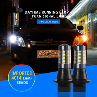 Kit d'ampoules LED Liwiny blanc/ambre pour voiture 1156 P21W BA15S 66SMD, clignotants sans erreur Canbus avec résistance DRL