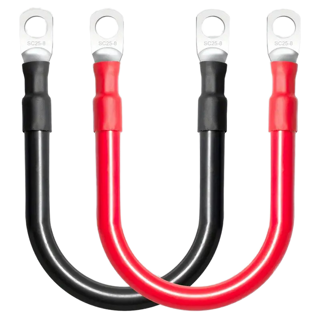 6awg Battery Inverter Cable Terminals 30/50cm Stranded Copper Wire Connector Solid Rubber Insulation for Car RV Boat Solar