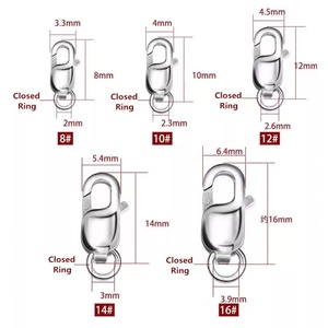 Đồ Trang Sức Làm Đồ Dùng <span class=keywords><strong>Sterling</strong></span> <span class=keywords><strong>Silver</strong></span> Bracelet Kết Nối Khóa Phát Hiện Pave Tôm Hùm Clasp Phụ Kiện Cho Vòng Cổ - Product Image 5