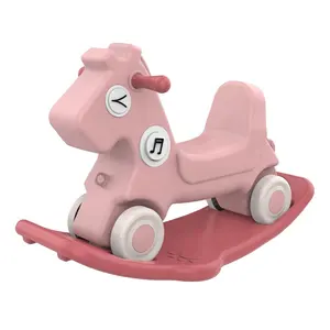 Multifunctional 3 in 1 baby rotating glow musical toddler walker plastic kids unicorn cartoon rocking horse ride on animals toys