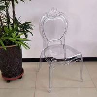 Chaise de salle à manger en acrylique, chaise de banquet d'hôtel, chaise de princesse à louer, chaise de banquet pour mariage en plein air