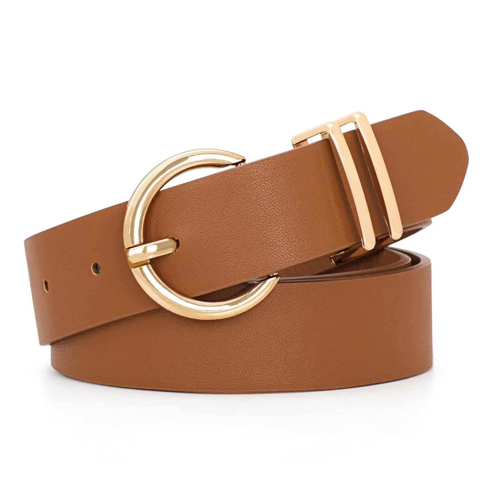 Personalizado Brown Couro genuíno Pin Buckle Belt Terno das Mulheres Jeans Cinto De Couro genuíno