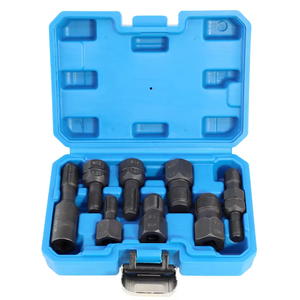 8 pièces Trousse de réparation de filetages de bougies d'allumage, comprenant un <span class=keywords><strong>taraud</strong></span> de réparation et un <span class=keywords><strong>taraud</strong></span> de débavurage, pour M10 M12 M14 M18 M20 M22 - Product Image 1