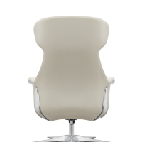 Fauteuil de Direction Commercial Inclinable en Cuir de Vachette avec Appui-tête, Dossier Haut, Pivotant – Mobilier de Bureau pour la Rénovation de Bureaux