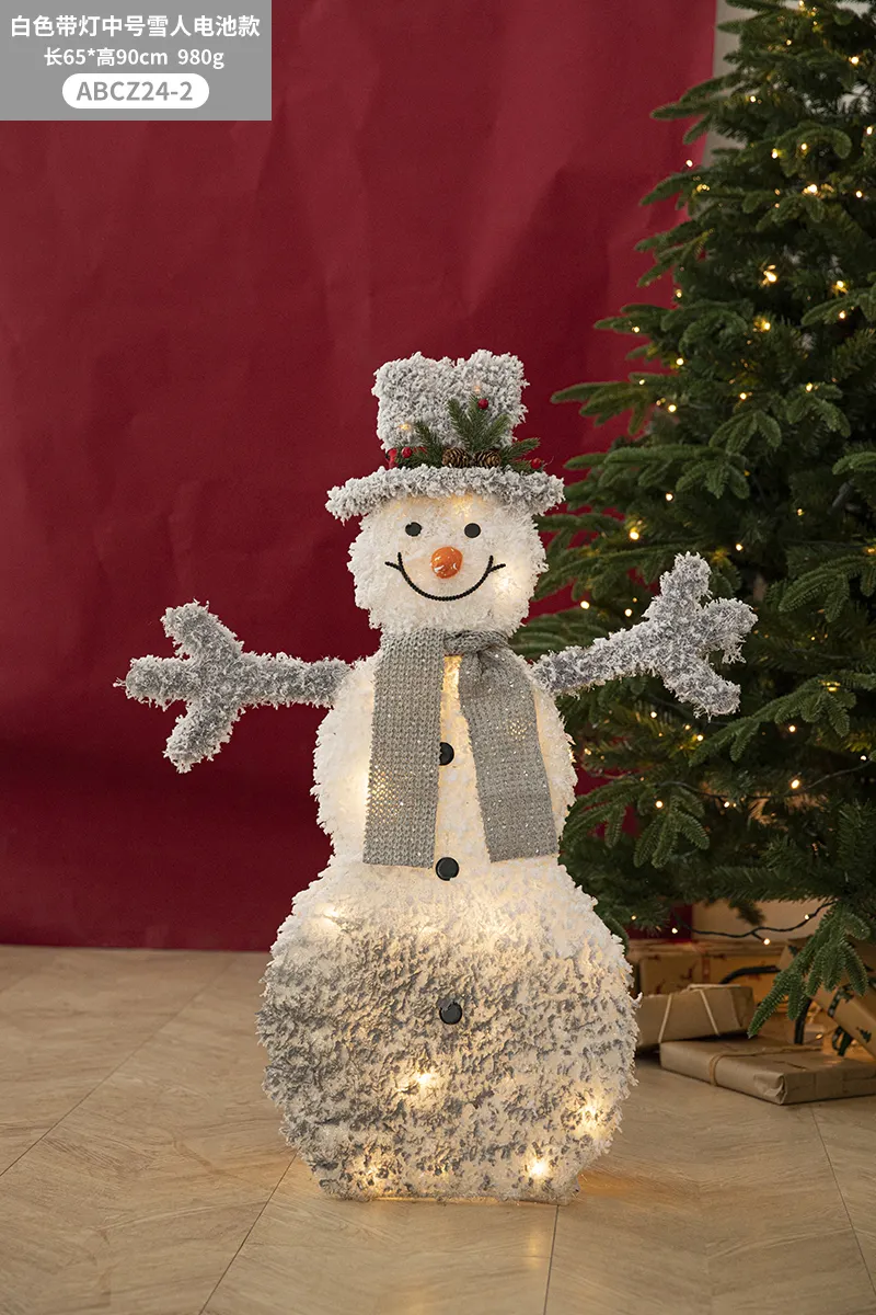 Navidad büyük aydınlık Xmas kardan adam LED kış tatil Yard süpermarket dekorasyon noel kardan adam