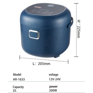 Olla Arrocera Portátil de 2L con Forma de Tambor, Multicocina Digital para Sopa y Papillas, para Camiones y Loncheras, 12-24-220V Universal - Product Image 5