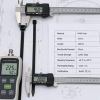 Bridas de nailon 66 autoblocantes para uso industrial, 100 mm, con certificación UL94 V-0 y resistencia al fuego IEC 62275