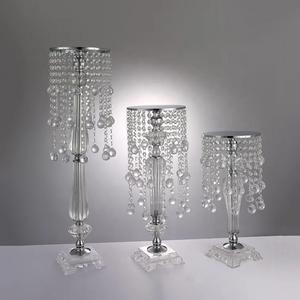 Centros de mesa de decoración de boda con implementos de flores de cristal - Product Image 2