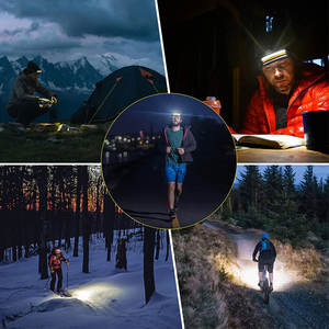 कैम्पिंग हाइकिंग के लिए नया यूएसबी-सी रिचार्जेबल सीओबी वाइड बीम वॉटरप्रूफ एलईडी सेंसर हेडलैंप - Product Image 6